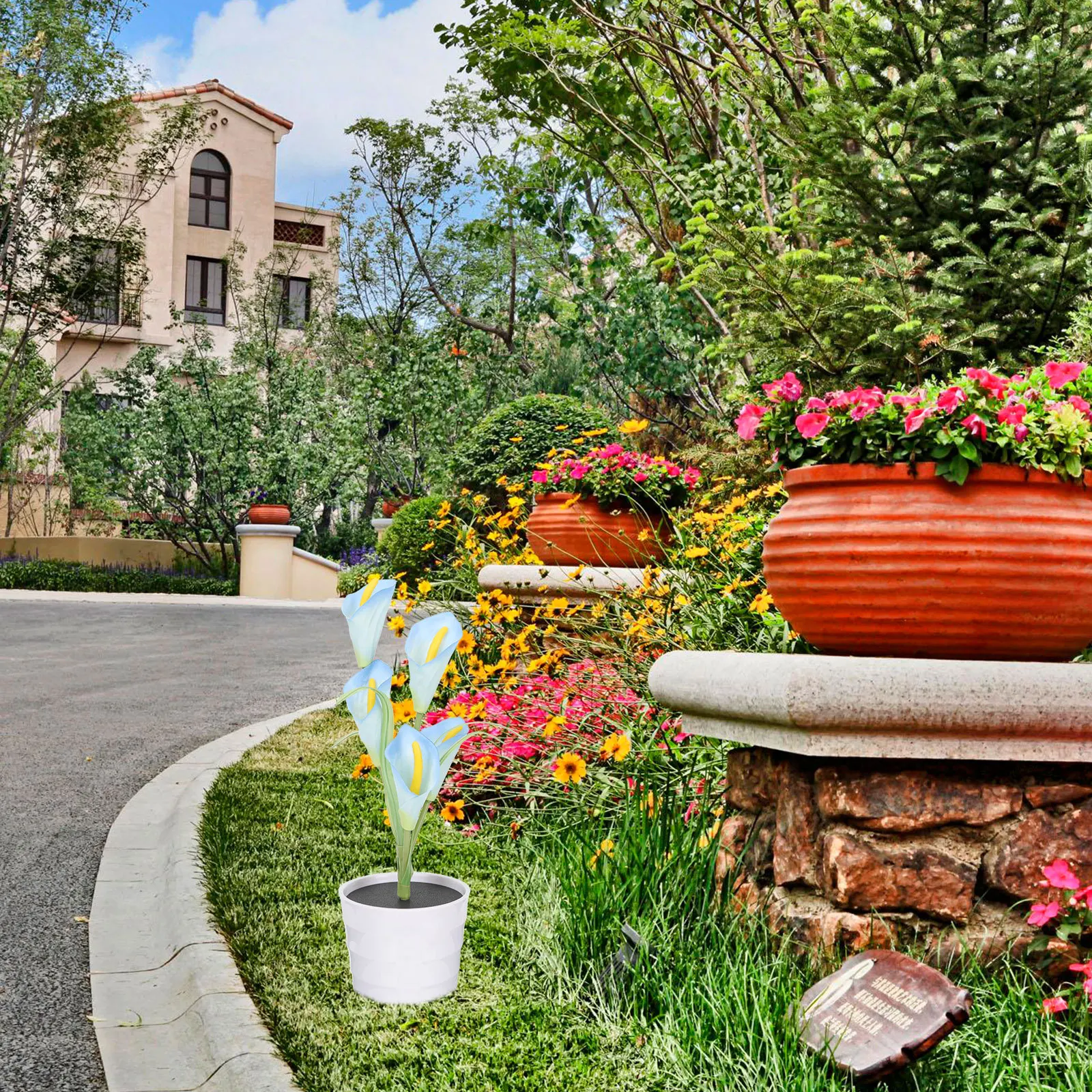 

Garden Lotus Flower Lamp Waterproof Led Outdoor Decorative Lights For Yard Path Lawn Solar Flowers Solar