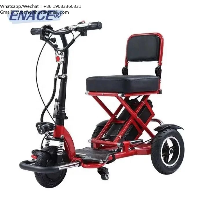 3 Wheel Electric Electric Handicapped Scooter Foldable For Elderly Lightweight Folding Mobility Scooter Elderly