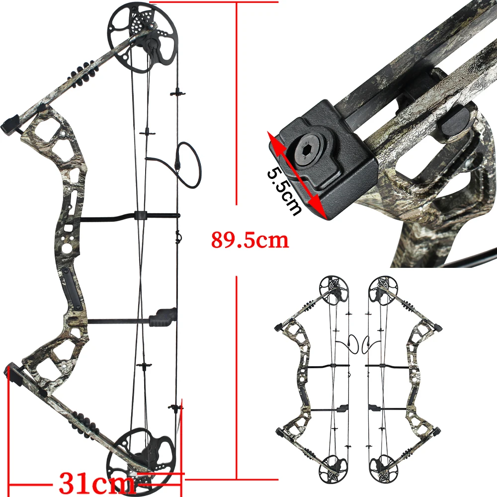 0-70 lbs Compound Bow Carbon Arrow Archery M193 Pully 325fps CNC Alloy Bow Riser Right Hand Shooting Target Hunting Bow