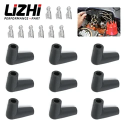 LIZHI RACING - 9 pcs / set HEI style distributor caps Spark Plug Wire Male Rubber Boots Terminals Ends Connector set LZ-SSC03