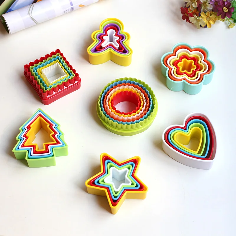 

Cookies Cutter Biscuit Cake Mould DIY Multi-style plastic Circle Cookie Maker Christmas Holiday Supply Fondant sugarcraft