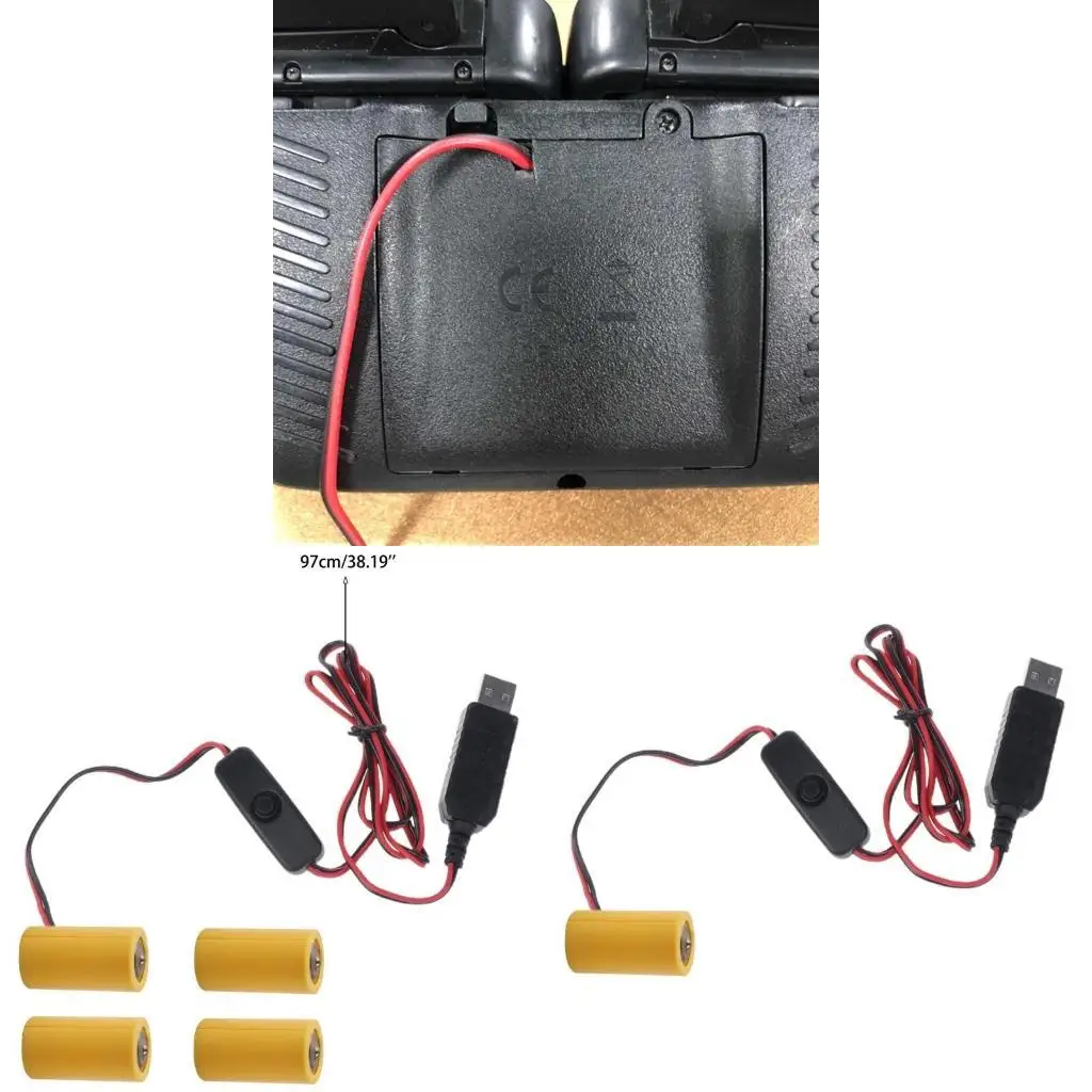 

R53C USB Power Supply Cable for LR14 C Battery,Replace 6V Battery,Reusable Battery