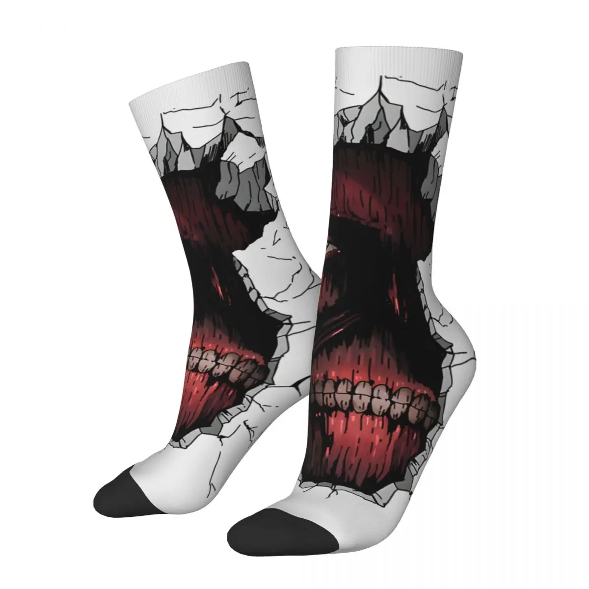 Funny Crazy compression Arctic Sticker Sock for Men Hip Hop Harajuku Attack on Titan Happy Quality Pattern Printed Boys Crew