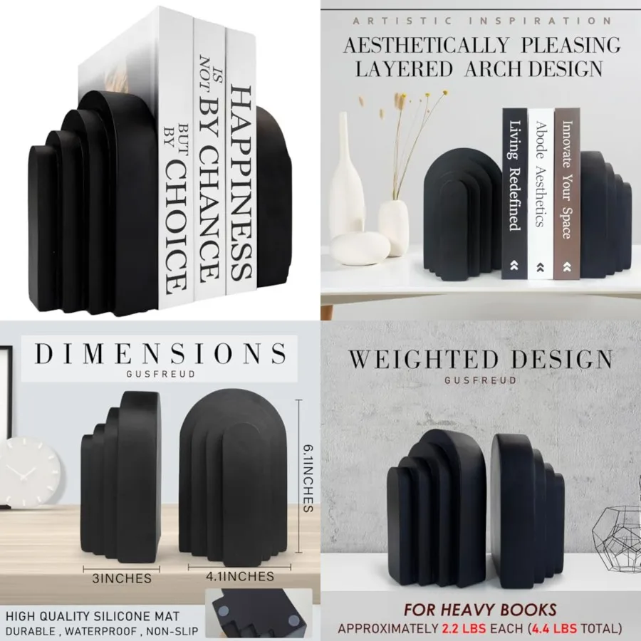 

Book Ends for Heavy Books, Resin Decorative bookends, Heavy Duty Bookend for Shelves, Book Stopper for Shelves, Modern Home Dec
