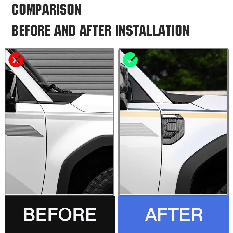 For Toyota Land Cruiser Prado 250 Series 2024 2025 Car Side Fender Sticker Air Wing Vent Door body Light Trim Accessories