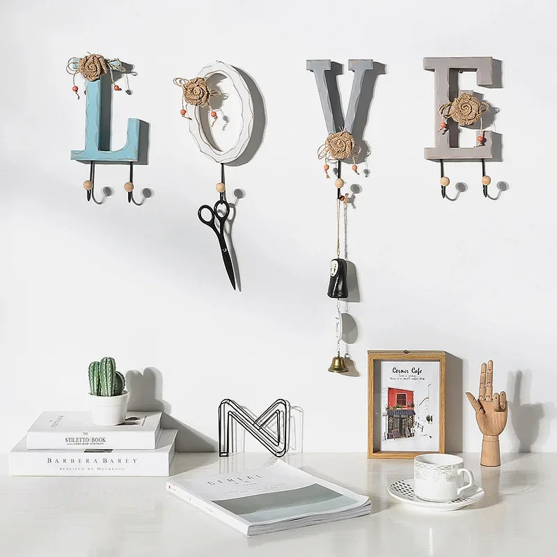 English Letter LOVE Hook HOME Creative Home Room Hook Wall Hanging Wall Decoration Wall Jewelry