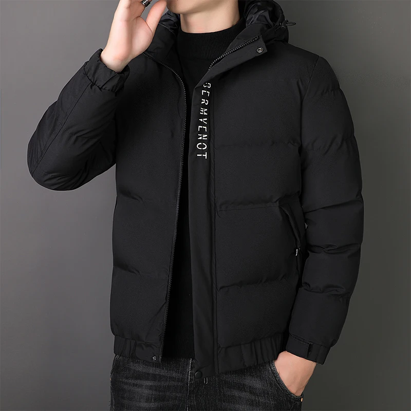 

Winter Outdoor Men's Jacket Teenager Solid Color Hooded Windproof Warm Coat High Quality Mountain Climbing Skiing Mens Clothing