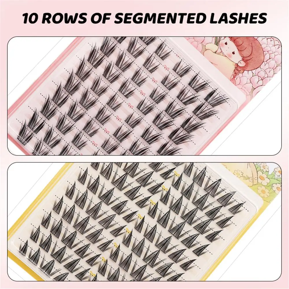 60/100 szt. Naturalne Kępki Rzęs Fairy Lash, Zakrzywienie D, Niewidoczna Baza, Manga Eyelash Clusters, Efekt Mokrego Wyglądu, Delikatne DIY Przedłużanie Rzęs