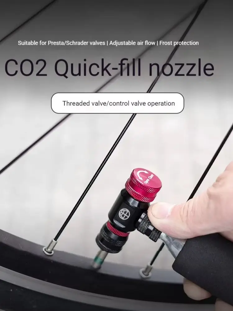 AliExpress OFFBONDAGE Mini Bicycle CO2 Pump Portable Tire Inflator Schrader Presta FV Adapter MTB Road Bike Aluminum Alloy Automatic Pump