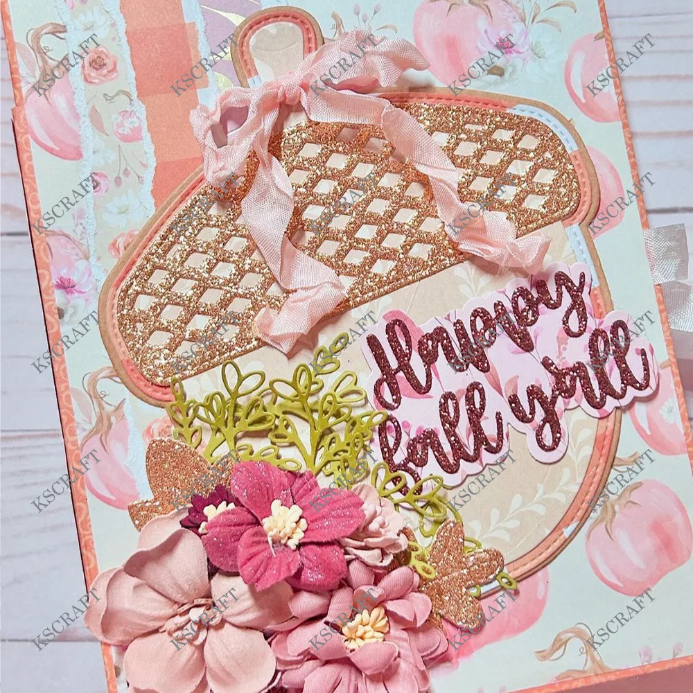 KSCRAFT Acorn Mini Album Cutting Dies Stencils for DIY Scrapbooking Decorative Embossing DIY Paper Cards