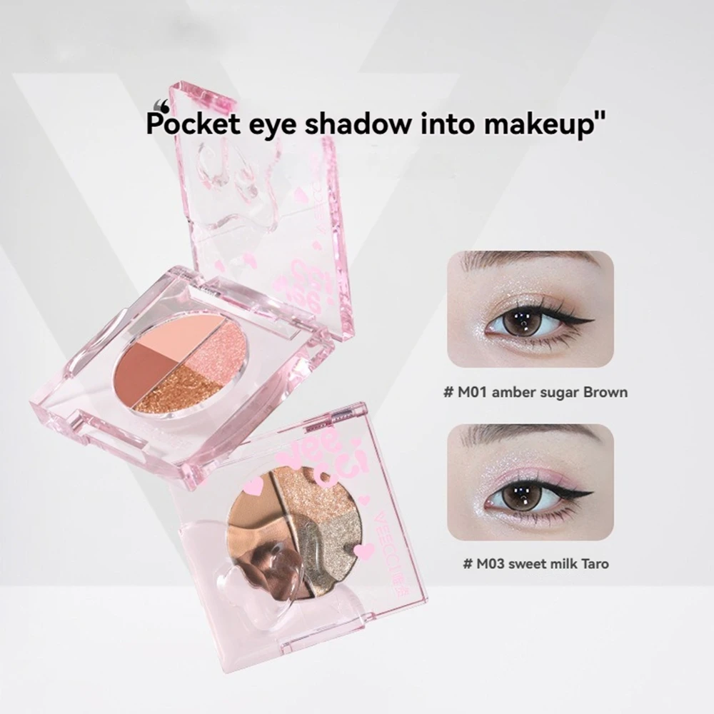 Paleta de resaltadores brillantes 4 en 1, hermosa sombra de ojos con brillo, brillo nacarado de larga duración, maquillaje bronceador iluminador