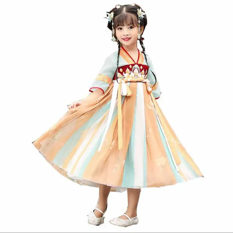 Vestido chinês Hanfu tradicional para meninas, crianças Cosplay Trajes, Fada Princesa Tang Suit, Crianças