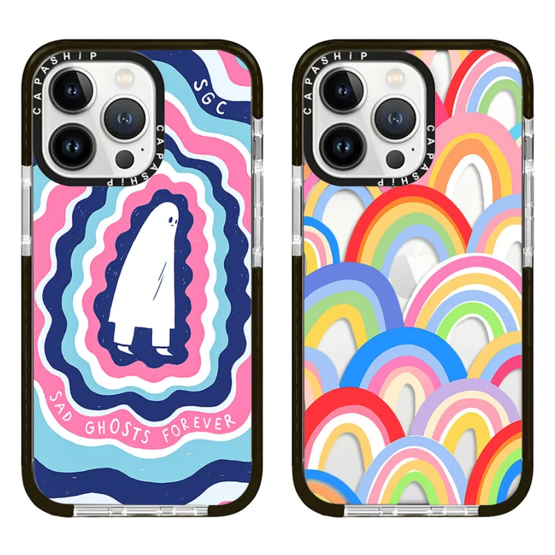 Multicolor Rainbow Whirlpool Ghost Case For iPhone 15 14 13 12 11 Pro X XS XR Max 7 8 Plus SE Soft TPU Shockproof Back Cover