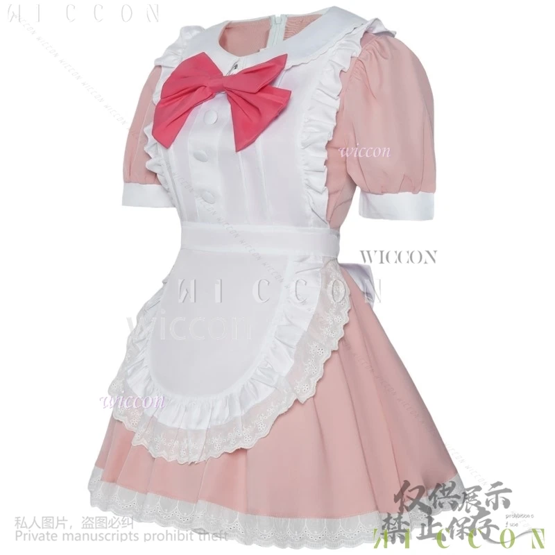 อะนิเมะ Puella Magi Madoka คอสเพลย์เครื่องแต่งกายสีชมพูชุดแม่บ้าน Lolita วิกผมผู้หญิงสาว Kawaii ฮาโลวีนคริสต์มาสชุด