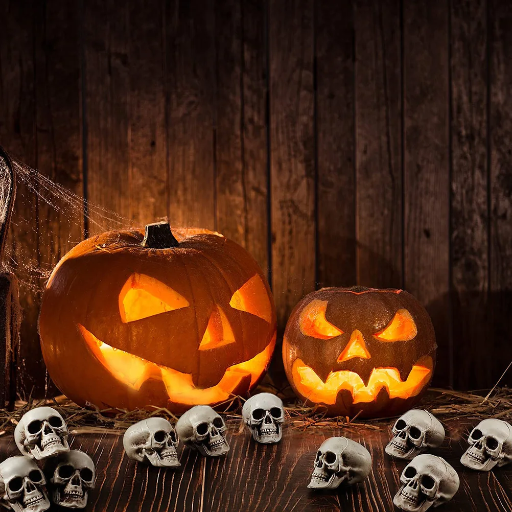 

Simulation Skull Decorations Miniature Halloween Crafts Plastic PE Realistic Horror Props Heads for Home PartyHaunted