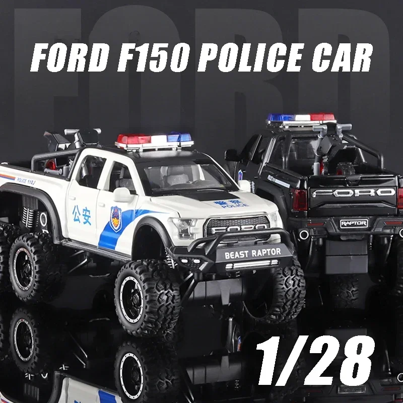 

1/28 Ford Raptor F150 Pc Car Off-Road Pickup Truck Alloy Model Car Metal Vehicule Simulation Diecast Toy Car Collection Boy Gift