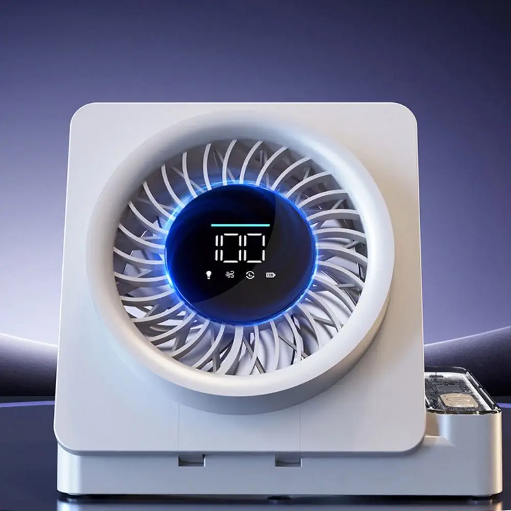 Adjustable Levels Rechargeable Fan Timer Function 2000mAh Battery Tabletop Fan Plastic Texture Strong Airflows Wall-mounted Fan