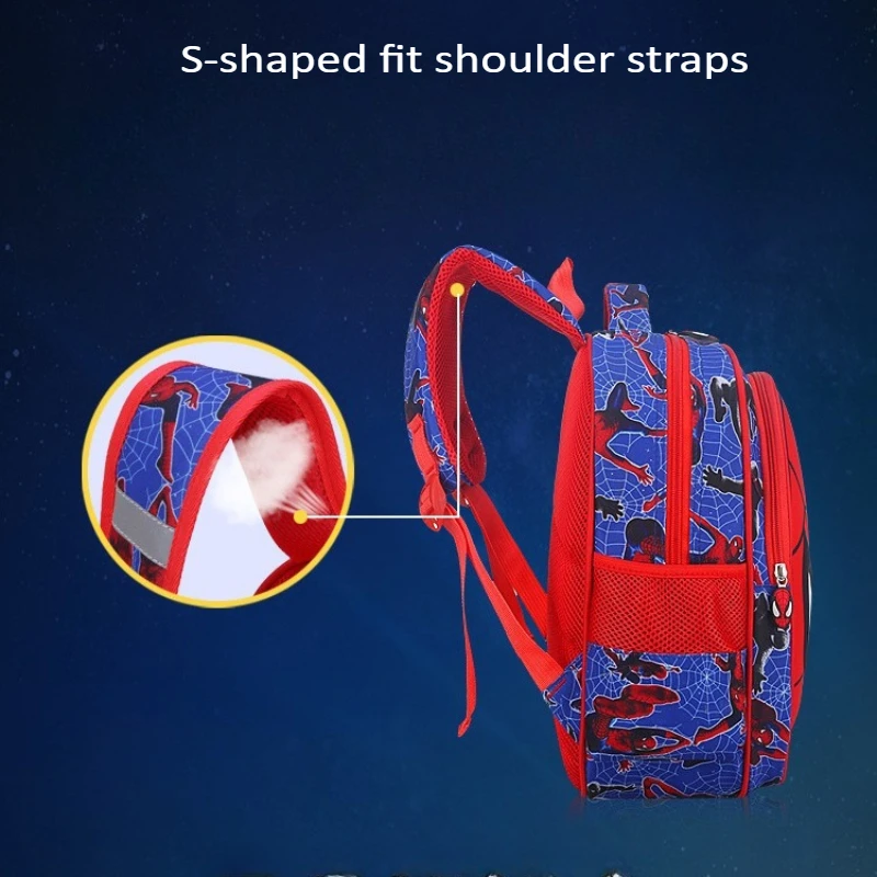 สไปเดอร์แมนกระเป๋าเป้สะพายหลังเด็กกันน้ำ 3D หลายกระเป๋าน่ารักโรงเรียนประถมศึกษากระเป๋านักเรียนชายกระเป๋าเป้สะพายหลังลำลองของขวัญคริสต์มาสฮาโลวีน