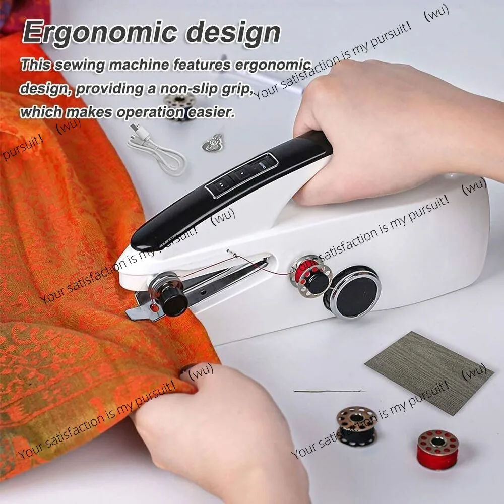 Mini sewing machine, handheld, sewing mending machine 2 gears, single thread, electric