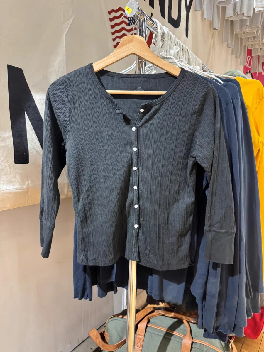 

Черные ребристые футболки с рукавом три четверти, женские осенние однобортные тонкие футболки с круглым вырезом, винтажные простые хлопковые укороченные топы Y2k