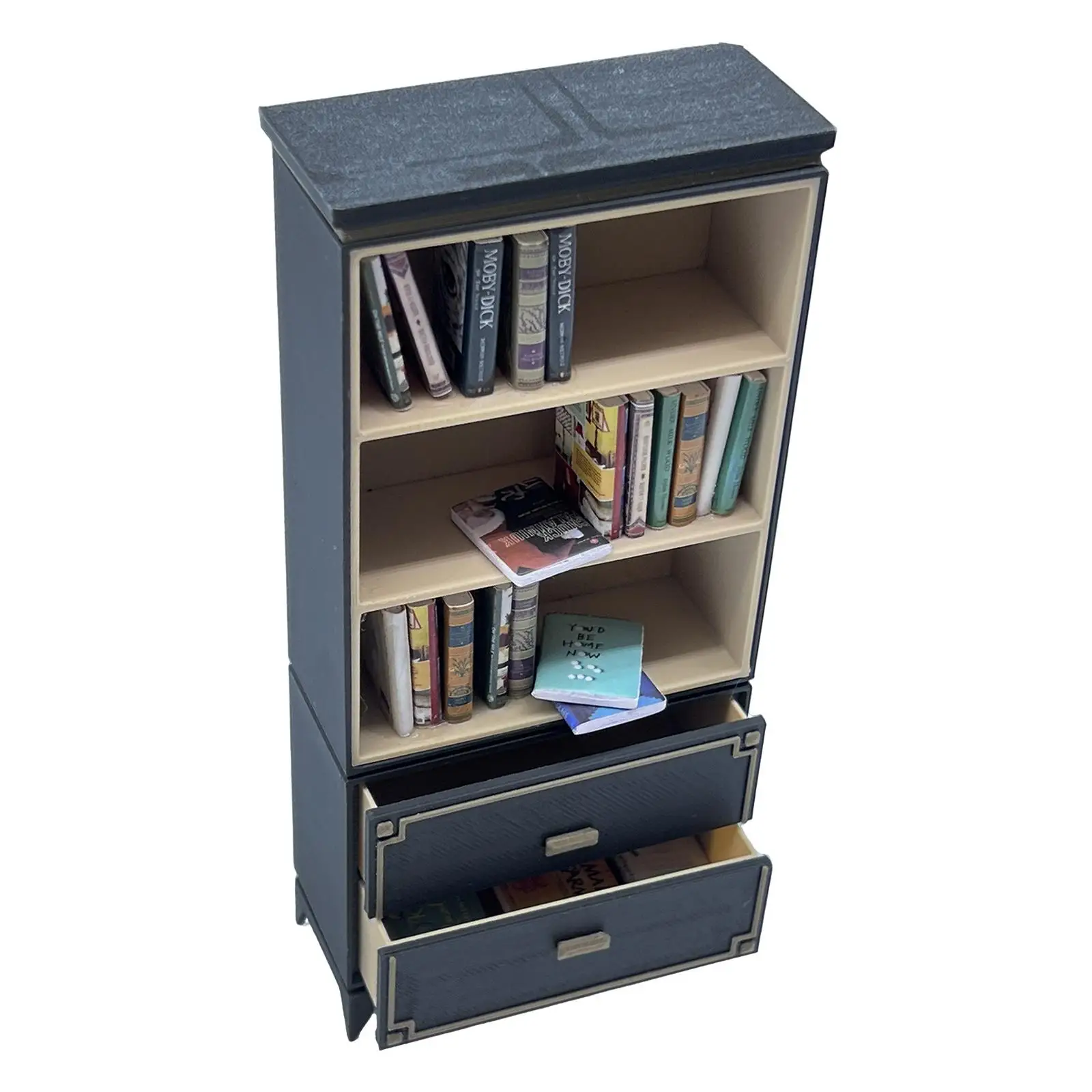 Decorazione per libreria per casa delle bambole in scala 1:12 Decorazione da collezione artigianale Micro modello di paesaggio Mobili per casa delle bambole Mini armadio di stoccaggio