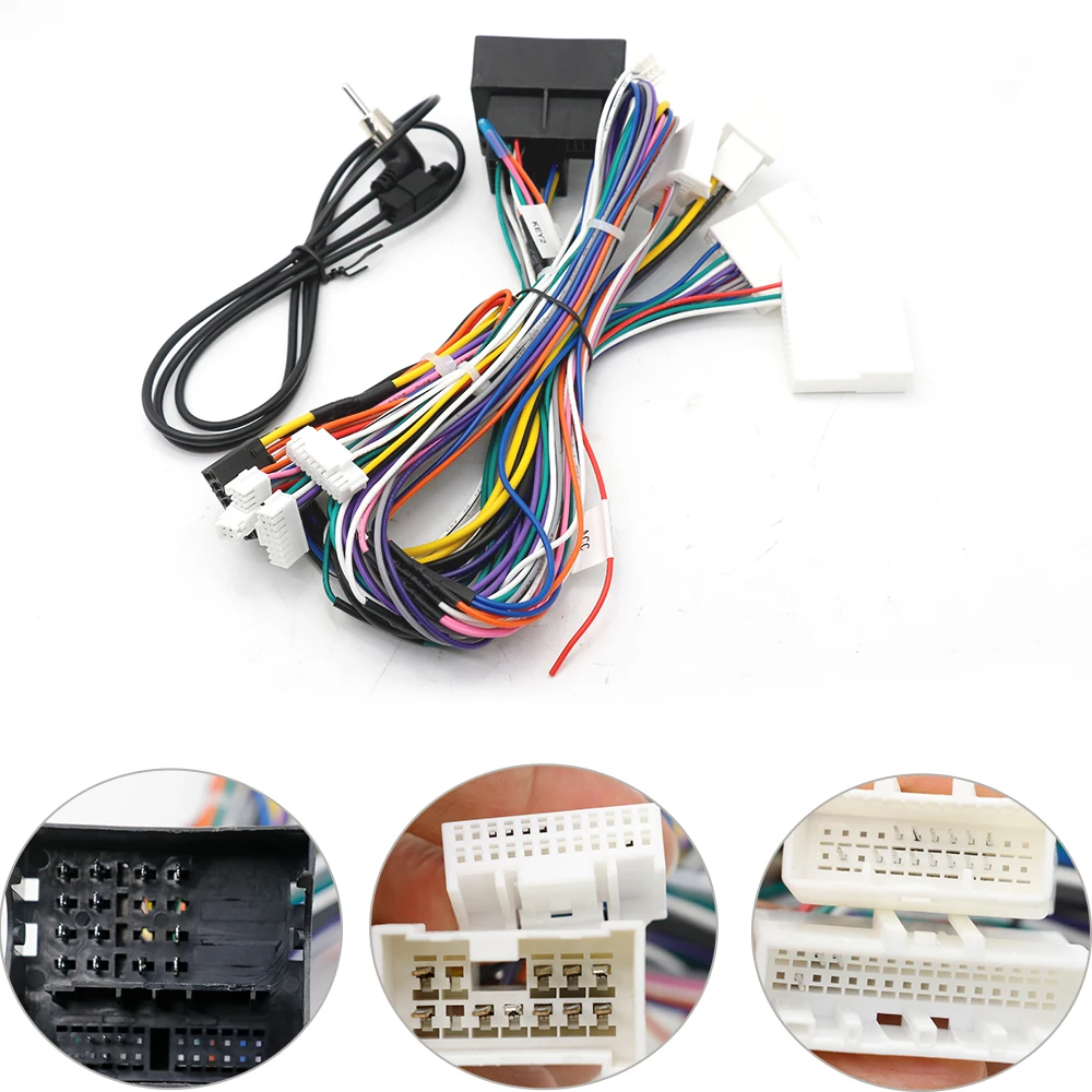 Wiring Harness CAN Bus Decoder 16 Pin Plug To 12 Pin Connector Car Android Cable Adapter for Renault Megane 3 Fluence
