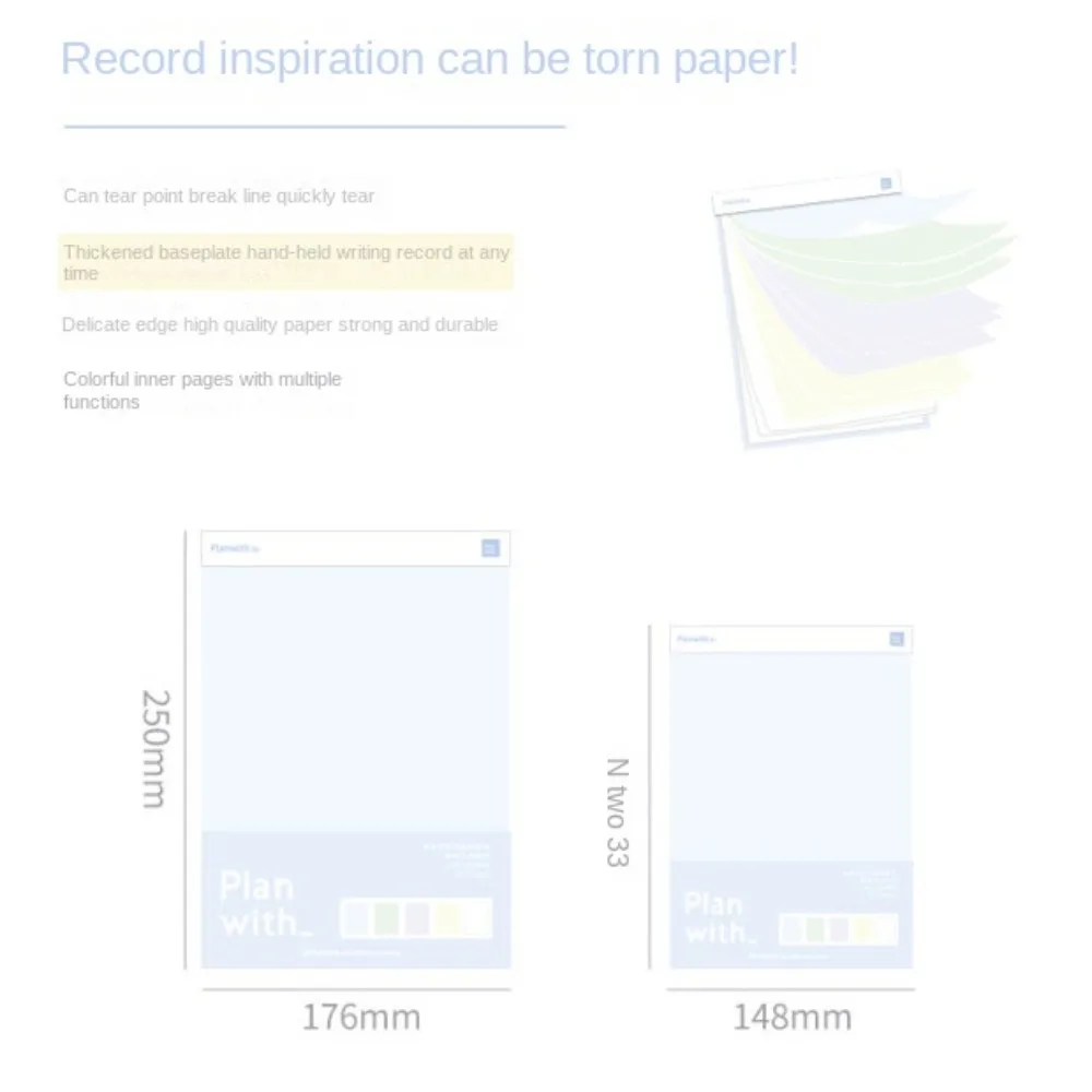 Schema 'S B5 Tearable Notebook Kleurrijke B5/A5 Notebook Planner Pad Multiduty Briefpapier Dagelijkse Planner Tearable Notebook