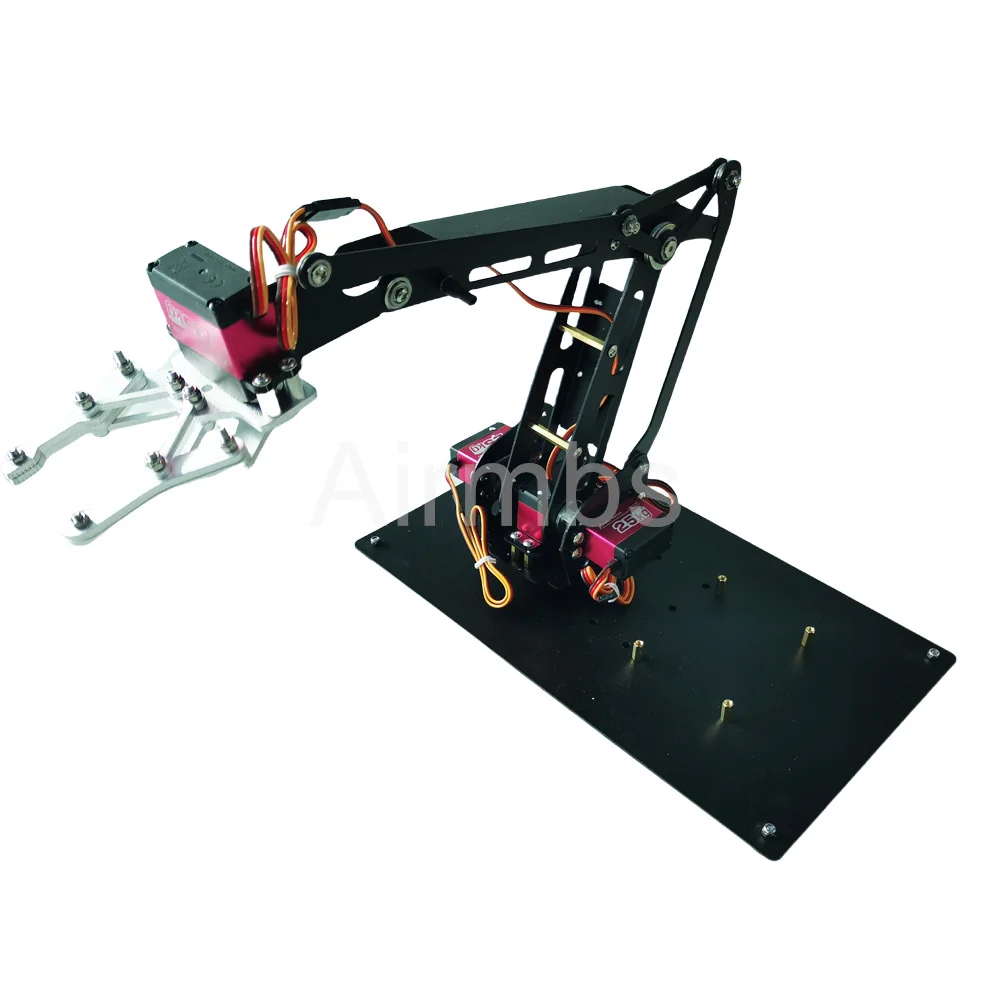 Robot Arm Manipulator Big Load 4 DOF untuk Palletizing dengan Cakar Mekanik, Motor Servo Digital 25KG, dan Basis Berputar 360 untuk Arduino