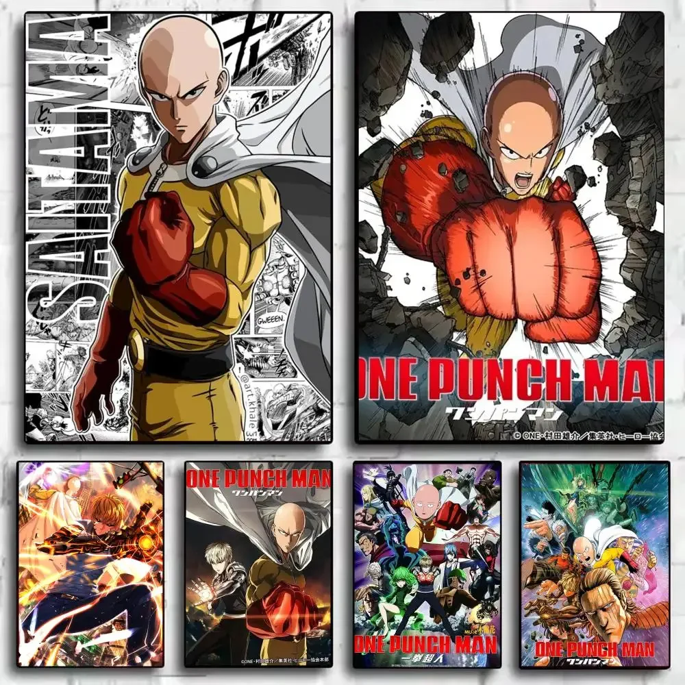 O-One-Punch Man S-Saitama Poster Stickers HD Waterproof Painting Wall Art For Bedroom Living Room Home Decor Decoration Gift