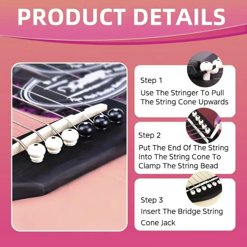 652F Professional Grade Guitar Bridge Pins With Smooth For Superior Tone Projection And Durability