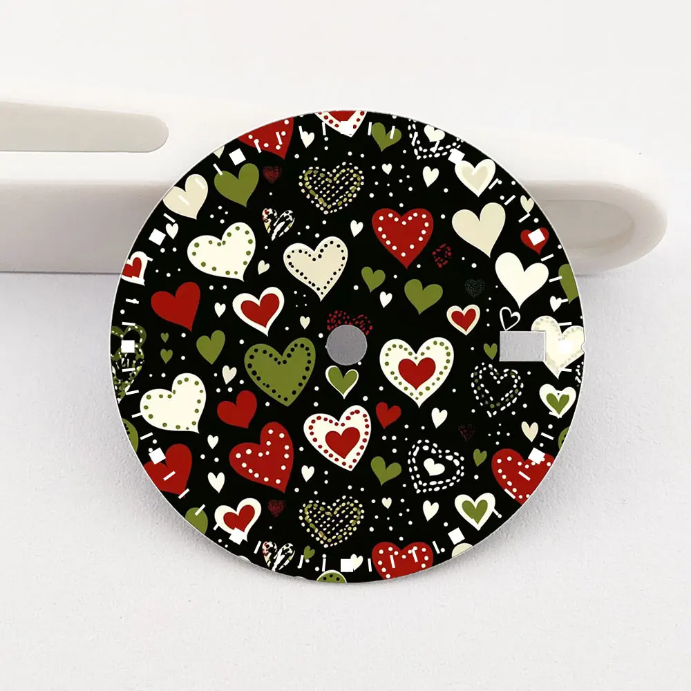 28.5mm dial loving heart dial NH35 dial creative color-printed series dial is suitable for NH35/36 movement watch accessories