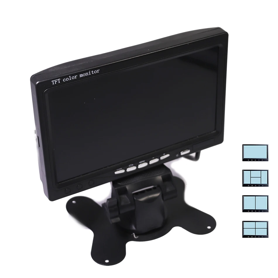 4CH AHD 1280x720P 7 Zoll IPS LKW Bus Fahrzeug DVR Recorder Monitor mit 4 Kanälen vorne hinten links rechts AHD Parkkamera