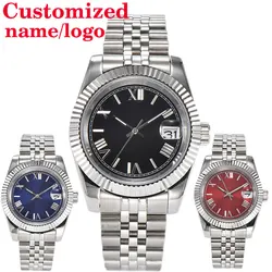 NH35 Watch Customized logo Automatic Movement Sapphire Glass Roman dial 39mm/36mm Men's Watch 316L Stainless Steel Case