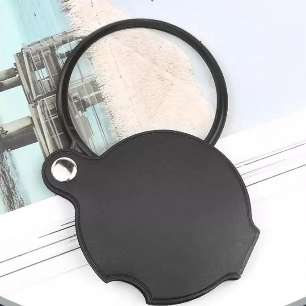 50/60/70mm Small Magnifying Glasses Handheld Leather Protective Case Folding Magnifying Mini Pocket Magnifier Close Work