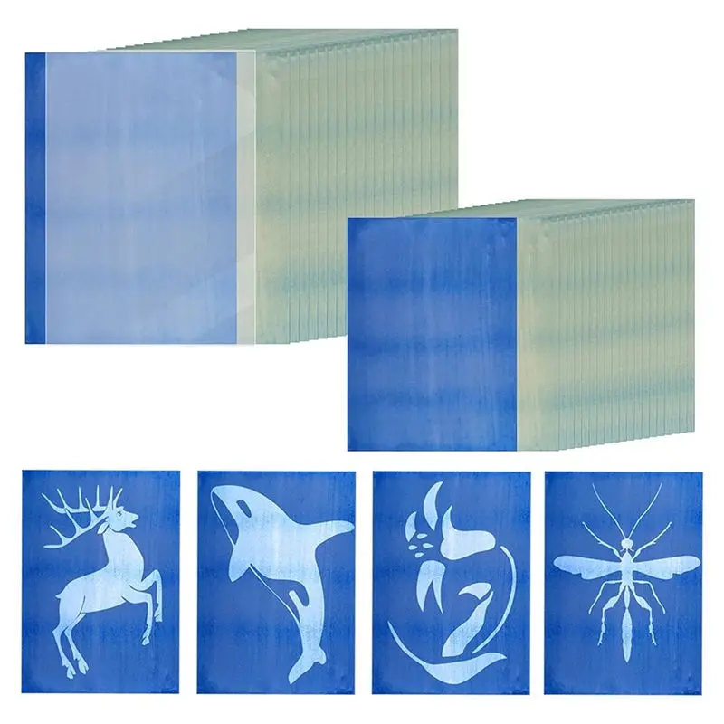 Y42A-30 Sheets Sun Print Paper Kits Cyanotype Paper A4 A5 Solar Printing Kit Sun Art Paper Solar Paper For Kids Adults