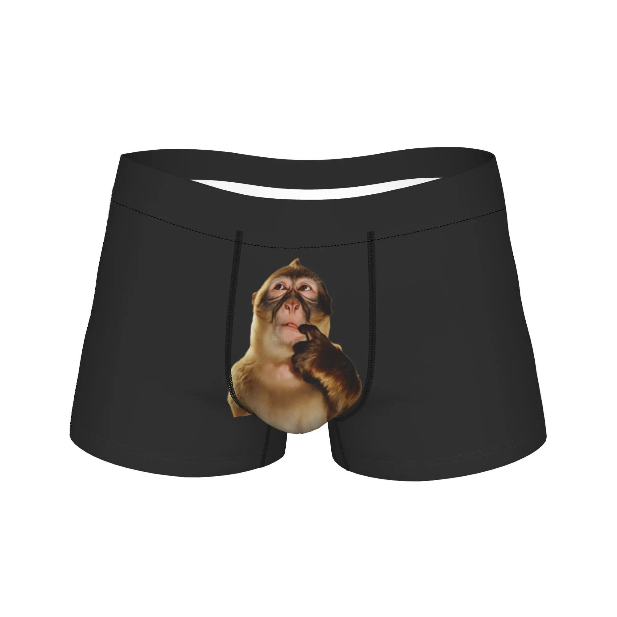 

Мужские трусы-шорты Thinking Monkey Meme Trunk Pouch, мягкие, модные, большие размеры 2XL, горячая распродажа