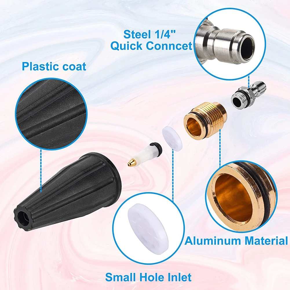 A67P-Pressure Washer Tips Turbo Nozzle, Rotating Pressure Washer Nozzle With 1/4 Inch Quick Connect 2000 PSI, Orifice 2.5