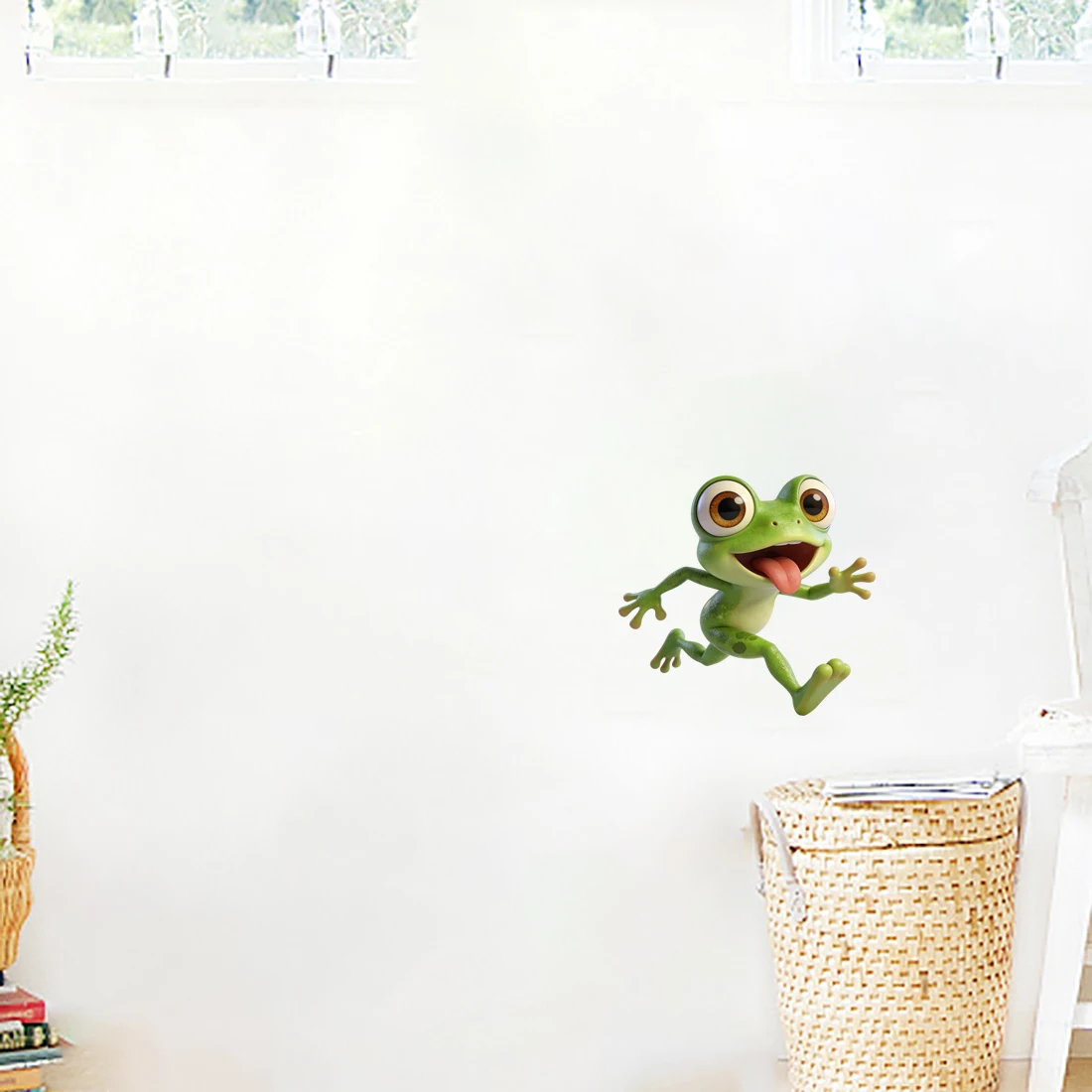 Three Ratels CD357 Funny Frog Cartoon Wall Stickers for Home Decor Children's Rooms decals Computer Decals Car Stickers