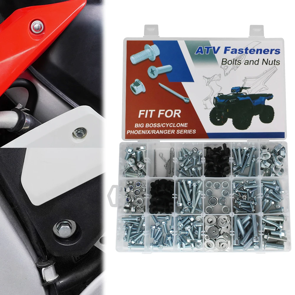 

330PCS Motorcycle ATV Body Engine Frame Plastics Exhaust Bolts Kit For POLARIS CYCLONE 250 FARMHAND 450 PHOENIX 200 RANGER 150