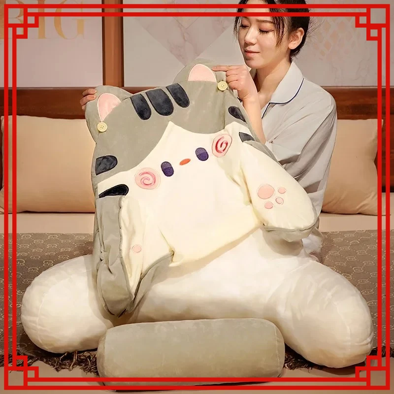 

Creative Soft Cats Pillow Cartoon Stuffed Lumbar Support Chair Seat Cushion Animal Plush Toy Sofa Bed Home Decor Funny Gift