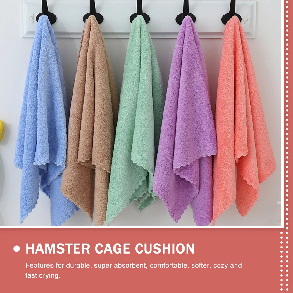 

5pcs Guinea Pig Soft Blanket Premium Flannel Pet Towels Fast Drying Absorbent For Hamster Rabbit Cage Bedding Mat Supplies