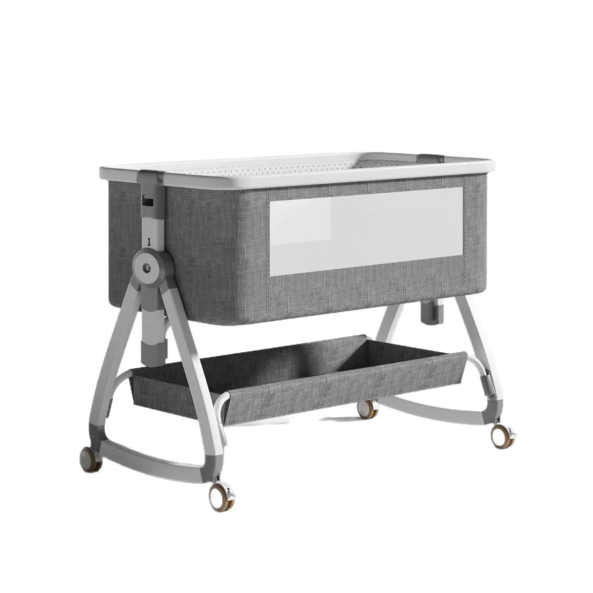 سرير أطفال قابل للتحويل 6 في 1 - سرير محمول قابل للطي مع طاولة تغيير قابلة للفصل، وسرير هزاز وحقيبة حمل للسفر #4