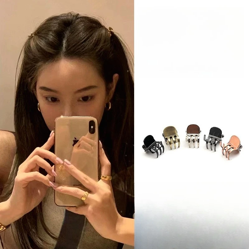 Mini Jaw Hair Clip Metallic Colors Secure Hold for Flyaways and Bangs Styling Damage Free Hair Clips for Woman Daily Gym Use