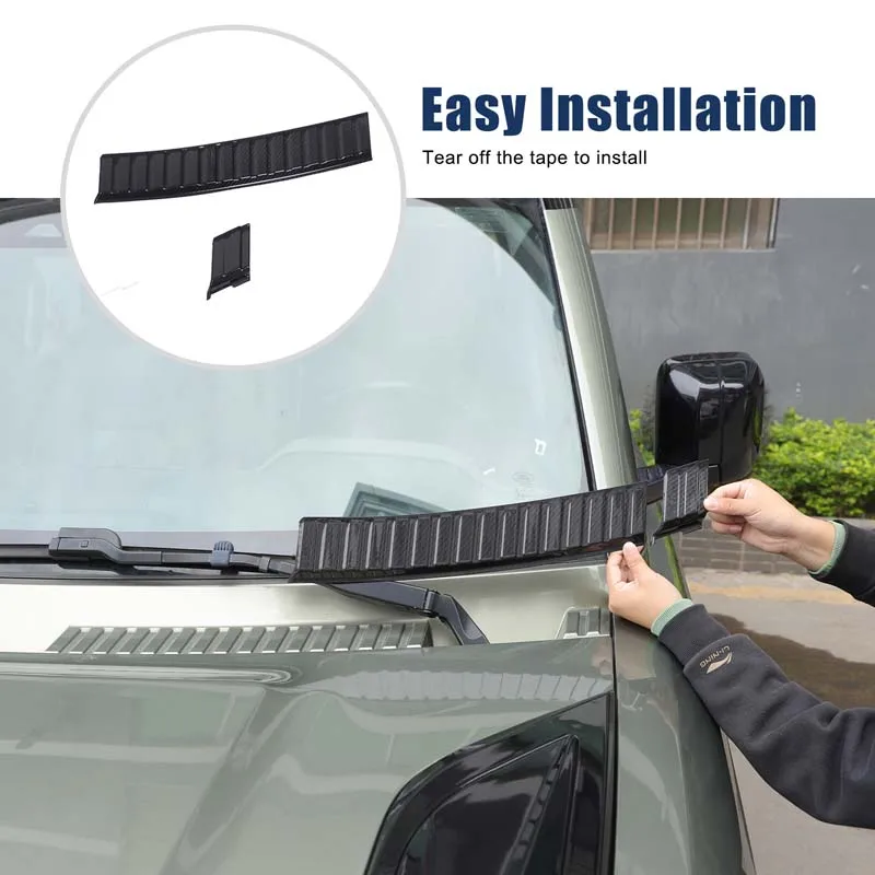 ل 2020-2023 لاند روفر ديفندر L663/90/110/130 الزجاج الأمامي غطاء حوض المطر الغطاء الأمامي غطاء بالوعة ألياف الكربون الحقيقية 4 قطعة