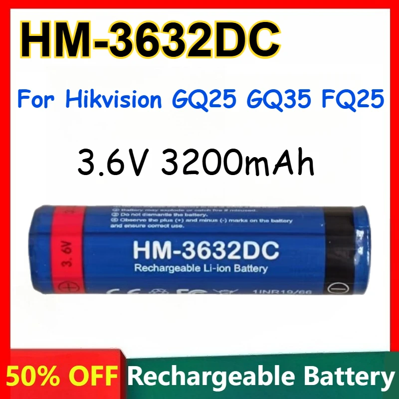 HM-3632DC 3.6V 3200mAh Lithium-ion Battery For Hikvision GQ25 GQ35 FQ25 Thermal Imaging Search Devices Rechargeable Batteries