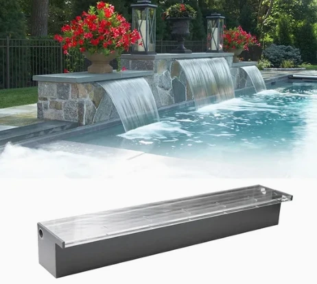 Modern waterfall water curtain wall landscape outlet DC12V acrylic artificial lighting swimming pool fountain