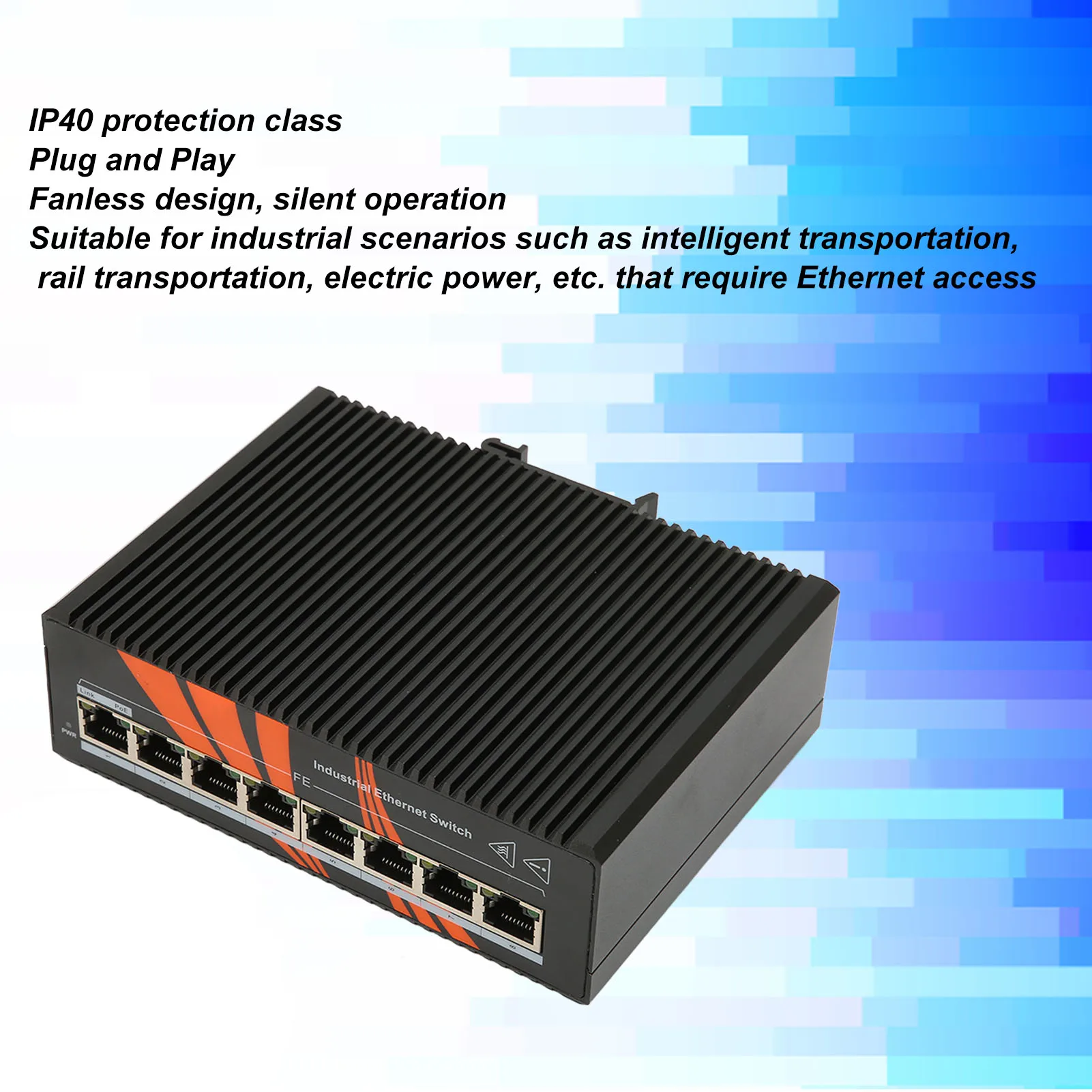 

Ethernet, 8 портов, перегрузка Plug and Play, 12–58 В, промышленные коммутаторы Ethernet на DIN-рейку для электроэнергии