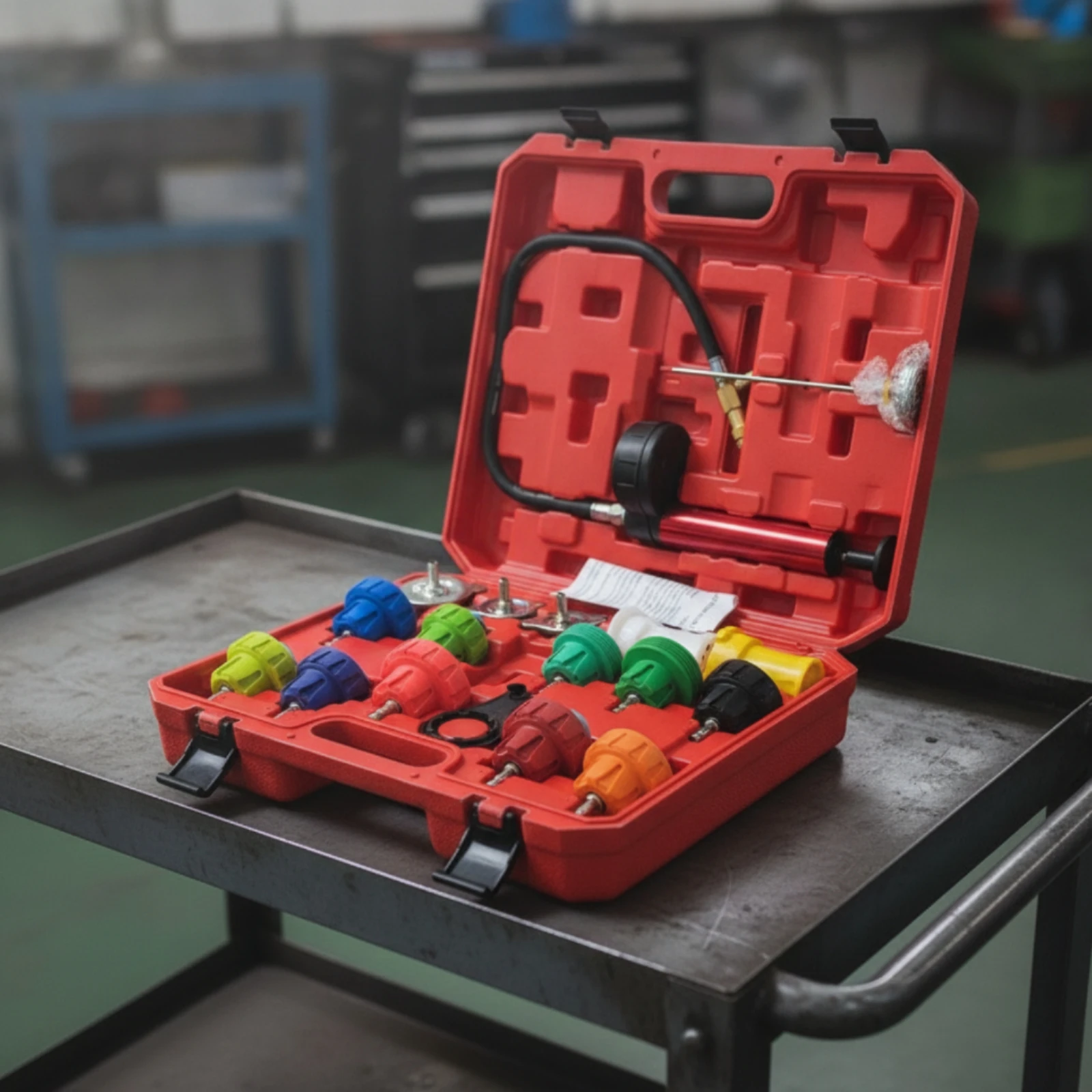 Cooling System Tester Portable Heat Exchanger Pressure Tester with Carrying Case for Mechanics