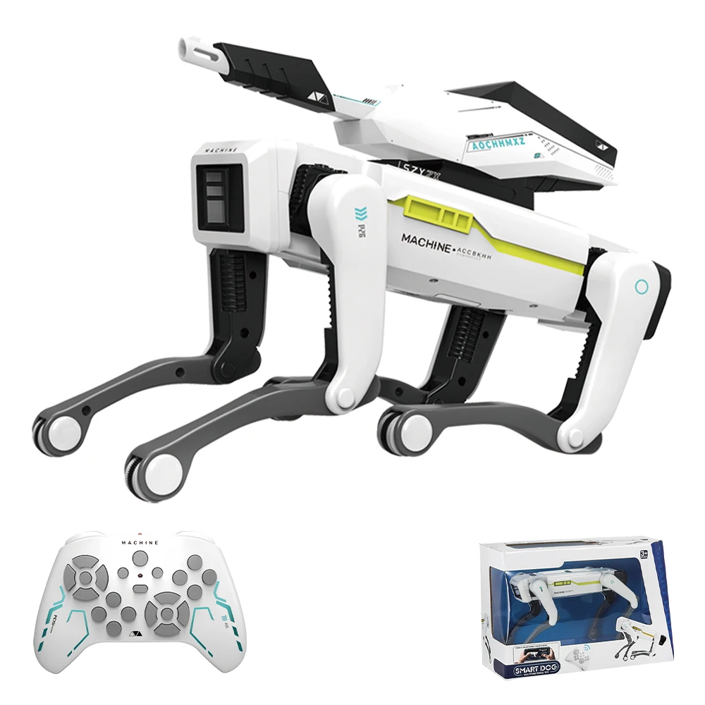 Teeggi Multifunktions-RC-Mechanischer Hund mit Clip, elektrische Fernbedienung, intelligenter Roboterhund mit Turm, lehrreiches, smartes Roboter-Spielzeug, Geschenk