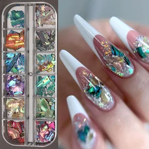 Glitter holografik tırnak sanat için, 6/12 / ızgara, abalone, deniz kabuğu, ayna, gökkuşağı, denizkızı, payetler düzensiz tırnak dekorasyon Kupanın 6 büyük satışı, lgbt - №2